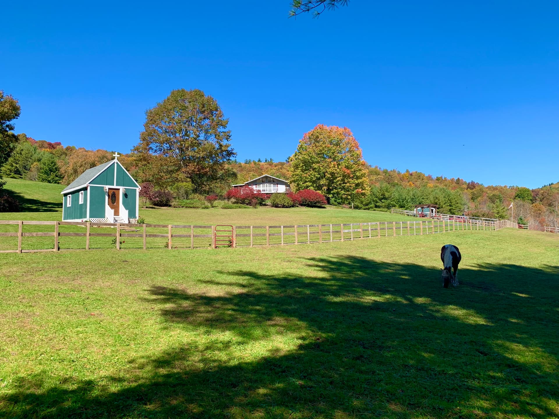 Ranch and mountain scenery